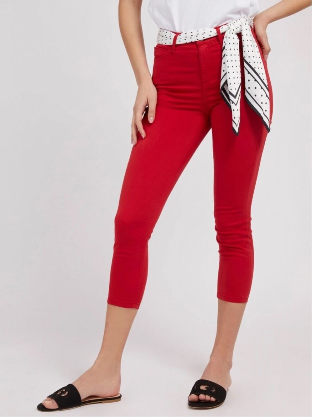 VENUS Bright Red Cropped Jeans